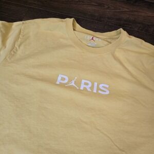 Nike Air Jordan PSG Paris Saint-Germain Shirt 2XL Yellow Short Sleeve Soccer